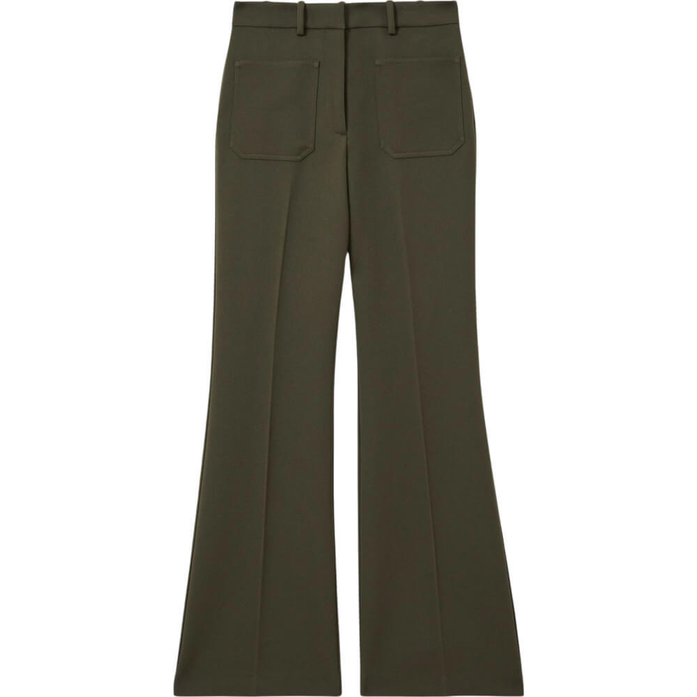 REISS PRIYA Twill High Rise Flared Trousers